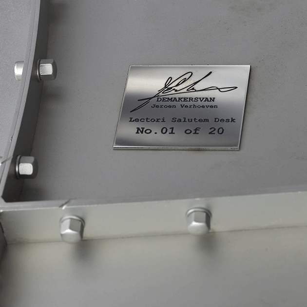 The limited-edition desk is signed and numbered 1/20